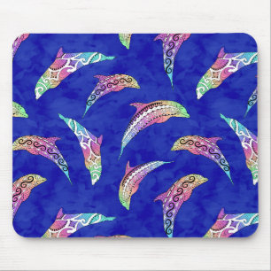 Tie Dye Marine Animals Dolphins Marlins Mouse Mat