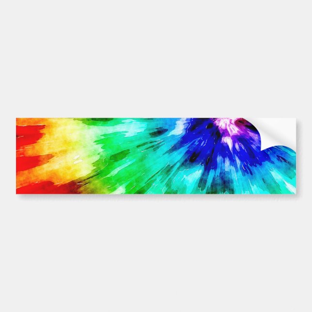 Tie Dye Meets Watercolor Bumper Sticker (Front)