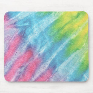 Tie Dye Modern Pink Teal Green Boho Mouse Mat