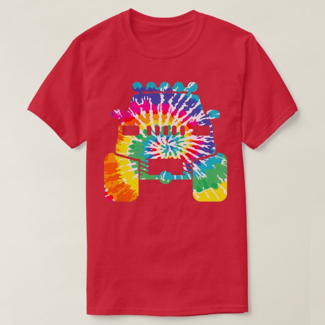 Tie Dye Monster Truck Front T-Shirt (Design Front)