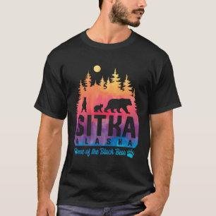 Tie Dye Mother Bear And Cubs Sitka Alaska T-Shirt