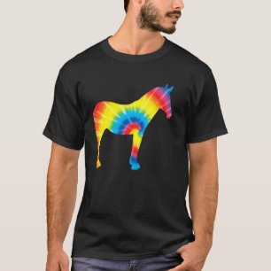 Tie Dye Mule Rainbow Print Donkey Horse Hippie Pea T-Shirt