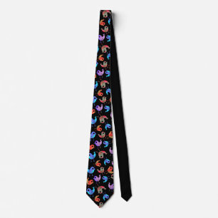 Tie-Dye Multicolor Birds Tie