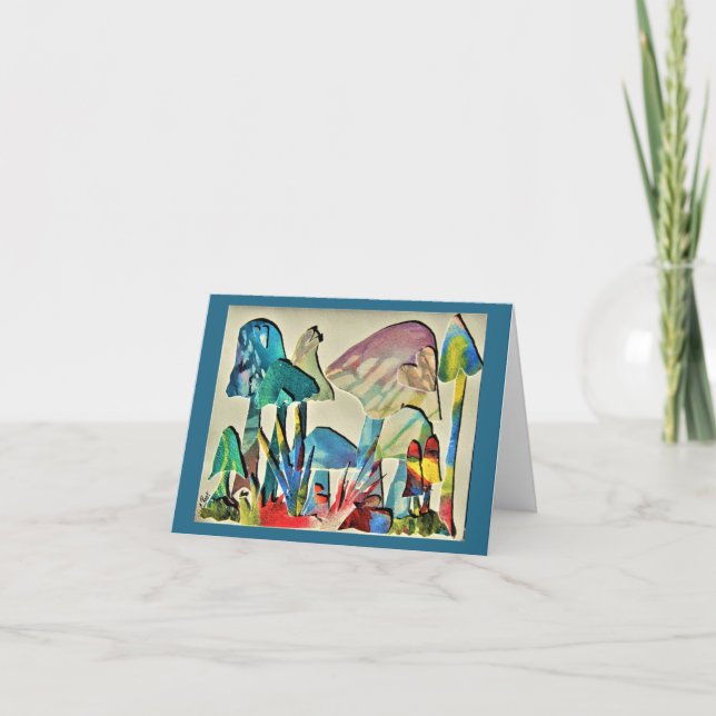 Tie Dye Mushrooms Thank You Card (Front)