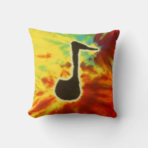 Tie Dye Music Note Pillow