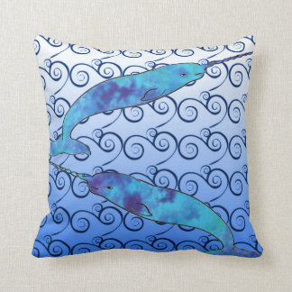 Tie Dye Narwhal Pillow