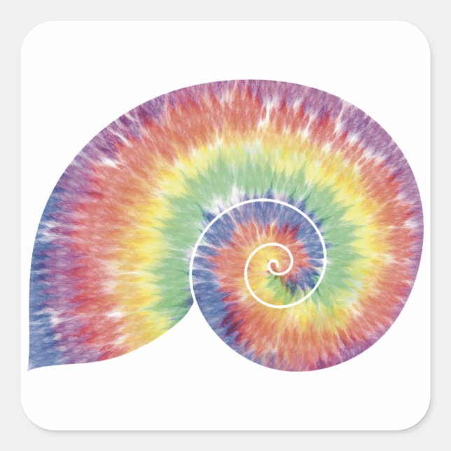 Tie Dye Nautilus Shell Sticker (Front)
