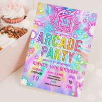 Tie Dye Neon Retro Arcade Gaming Birthday Party
