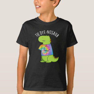 Tie-dye-nosaur Funny Dinosaur Pun Dark BG T-Shirt