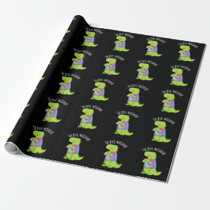 Tie-dye-nosaur Funny Dinosaur Pun Dark BG Wrapping Paper