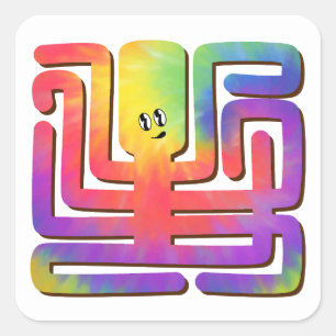 Tie-Dye Octopus Square Sticker