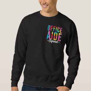 Tie Dye Office Aide Squad Pocket Office Team Admin Sweatshirt