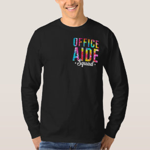Tie Dye Office Aide Squad Pocket Office Team Admin T-Shirt