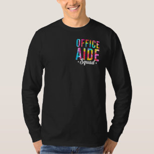 Tie Dye Office Aide Squad Pocket Office Team Admin T-Shirt