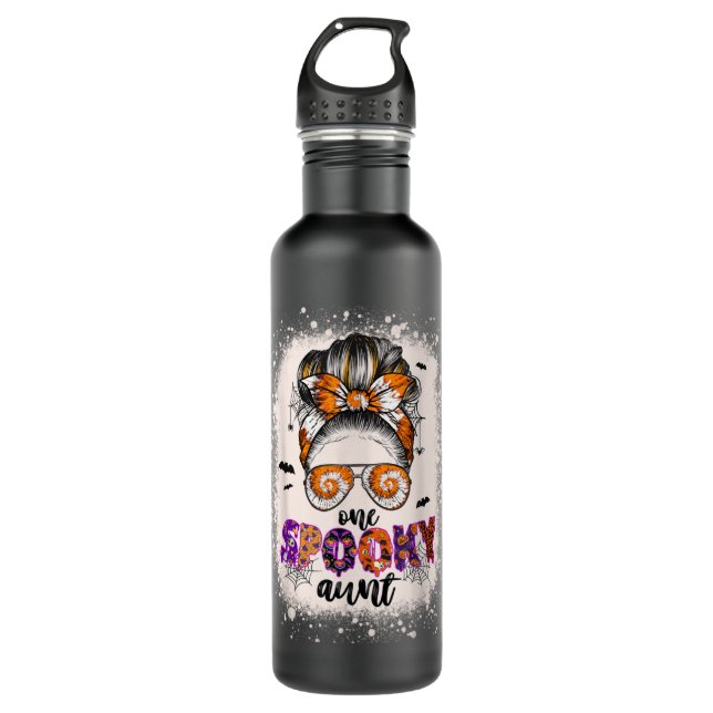 Tie Dye One Spooky Aunt Halloween Monster Messy Bu 710 Ml Water Bottle (Front)