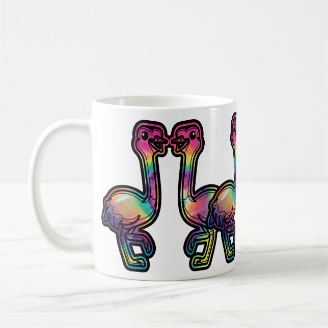 Tie Dye Ostrich Coffee Mug (Left)