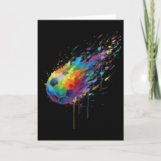 Tie-dye Paint Splats Soccer Footbyll Player Fans E Card