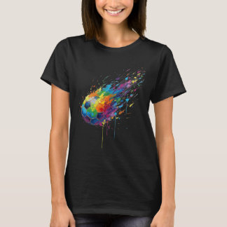 Tie-dye Paint Splats Soccer Footbyll Player Fans E T-Shirt