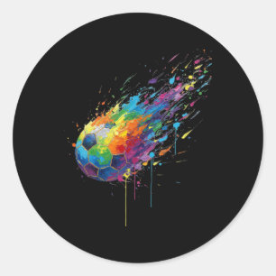 Tie-dye Paint Splats Soccer Footll Player Fans Ent Classic Round Sticker