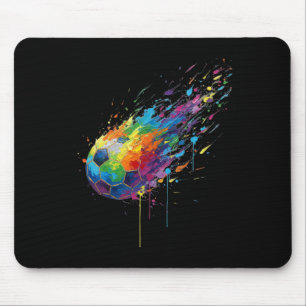 Tie-dye Paint Splats Soccer Footll Player Fans Ent Mouse Mat