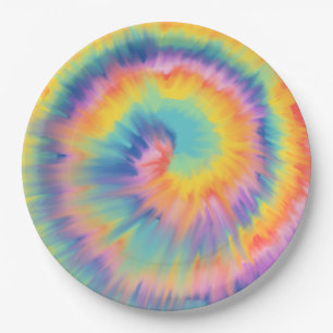 Tie dye Paper Plate