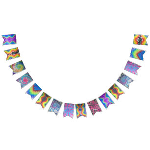 Tie Dye party bunting Bunting