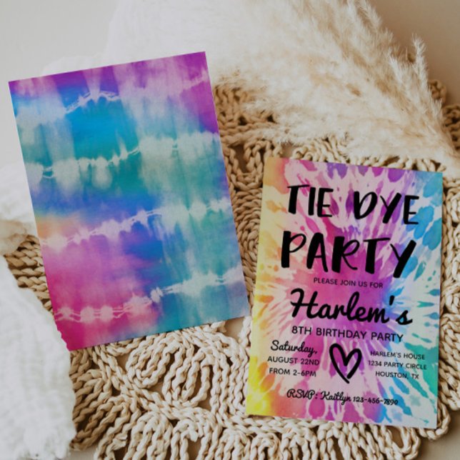 Tie Dye Party Invitation | Tie Dye Birthday (Creator Uploaded)