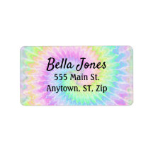 Tie Dye Pastel Address Label