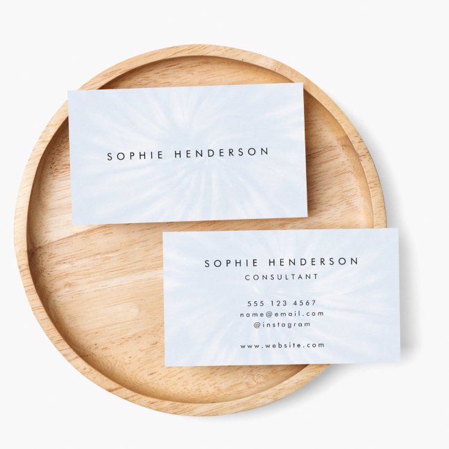 Tie Dye | Pastel Blue Modern Boho Hippie Business Card (Creator Uploaded)