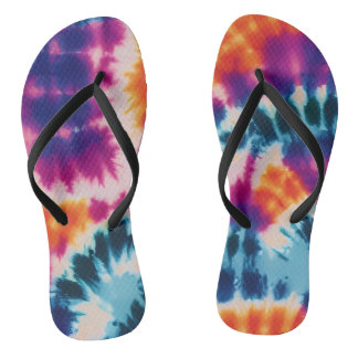 Tie Dye Pattern Flip Flops