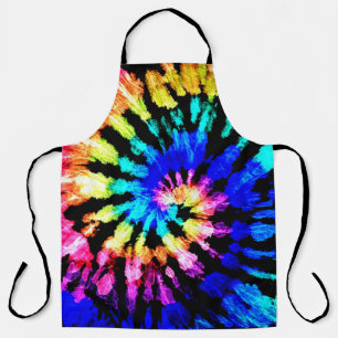 Tie dye pattern. Hand drawn rainbow shibori. Ink t Apron