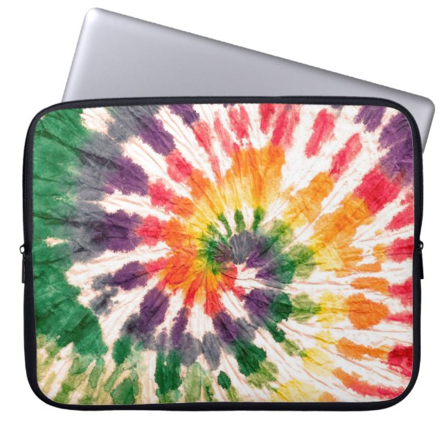 Tie dye pattern. Hand drawn rainbow shibori. Ink t Laptop Sleeve (Front)