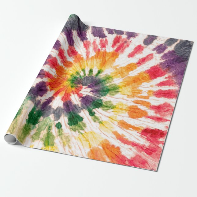 Tie dye pattern. Hand drawn rainbow shibori. Ink t Wrapping Paper (Unrolled)