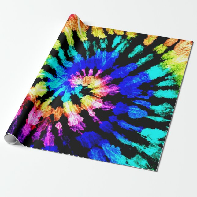 Tie dye pattern. Hand drawn rainbow shibori. Ink t Wrapping Paper (Unrolled)