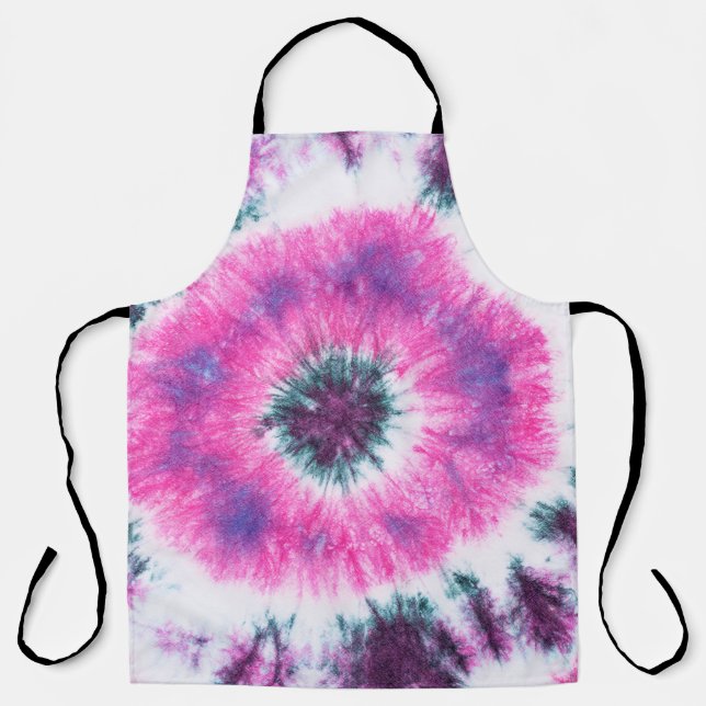 tie dye pattern hand dyed on cotton fabric abstrac apron (Front)