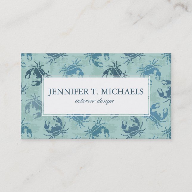 Tie Dye Pattern Of Crabs Business Card (Front)