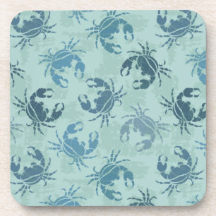 Tie Dye Pattern Of Crabs Coaster