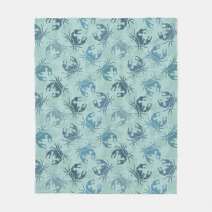 Tie Dye Pattern Of Crabs Fleece Blanket