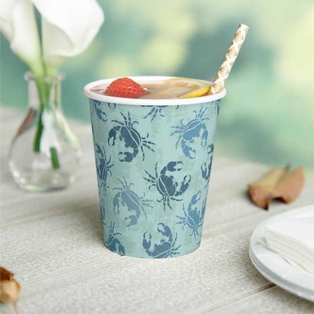 Tie Dye Pattern Of Crabs Paper Cups (Insitu)