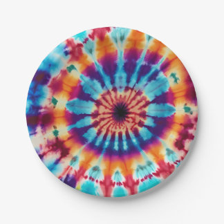 Tie Dye Pattern Paper Plate