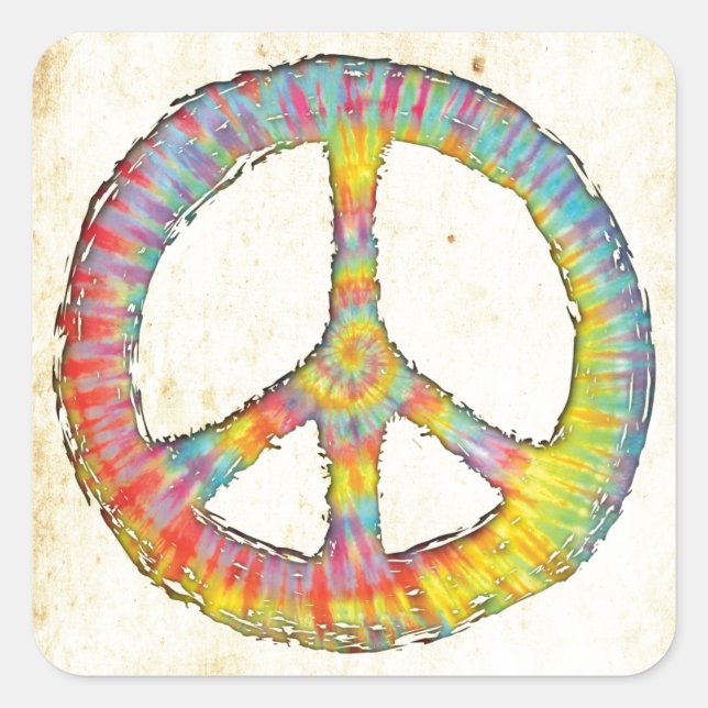 Tie-Dye Peace 713 Square Sticker (Front)