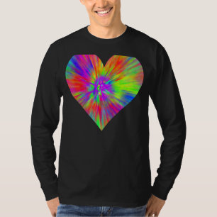 Tie Dye Peace Hear Cute Colourful Rainbow Sign T-Shirt