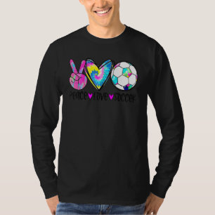 Tie Dye Peace Love Soccer Cute Design Heart Ball T-Shirt