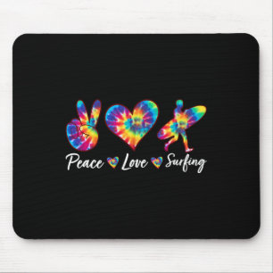 Tie Dye Peace Love Surfing Sports Team Game Player Mouse Mat