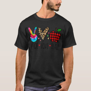 Tie Dye Peace Love Teach 100th Day Of School Teach T-Shirt