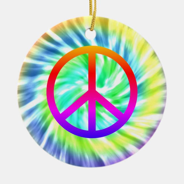 Tie Dye Peace Ornament (Front)
