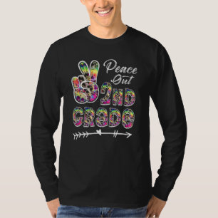 Tie Dye Peace Out 2nd Grade Last Day Of School Sum T-Shirt