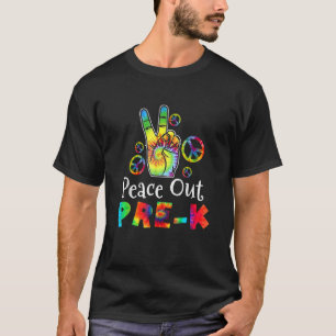 Tie Dye Peace Out Pre K Last Day Of School Summer T-Shirt