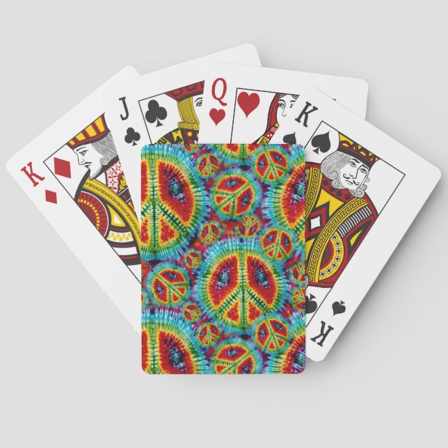 Tie Dye Peace Sign Bicycle® Playing Cards (Back)