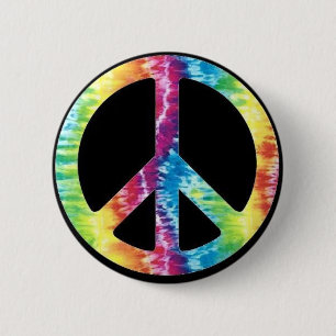 Tie Dye Peace Sign button